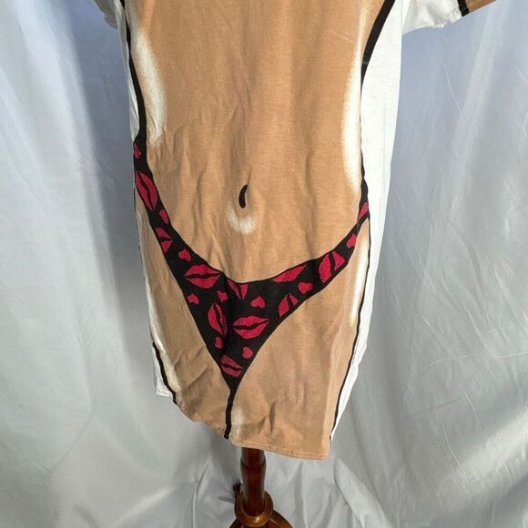 VINTAGE Body Dreams t-shirt swimsuit bathing suit cover up funny bikini shirt Sz - Picture 3 of 10